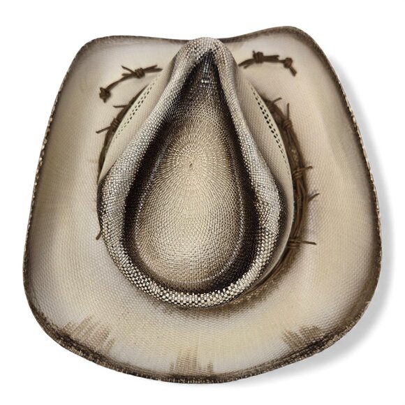 Dallas Hats Ghost Rider Cowboy Hat Men Barbed Wire Longhorn Straw Western M - Picture 5 of 8